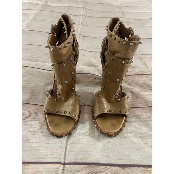 Laurence Decade Women's Studded Open Toe Ankle Booties - 37 1/2 - Picture 3 of 13